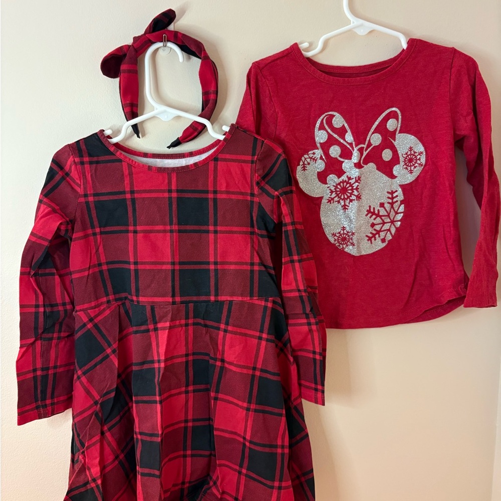 The Children's Place Red Plaid Dress with Headband